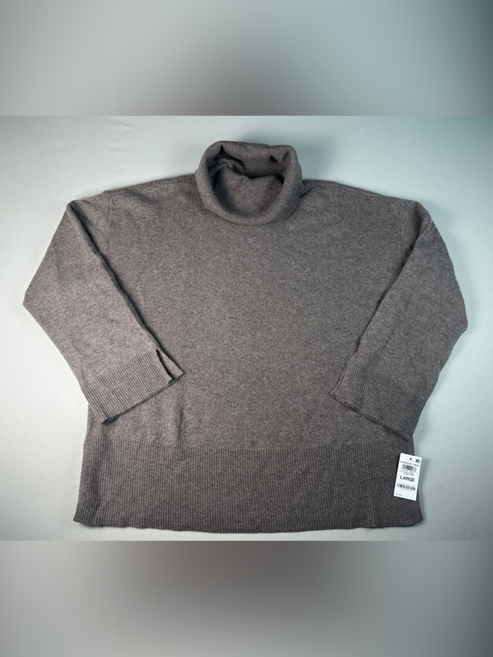 NWT Cashmere Charter Club Luxury Sweater Cozy Women's Brown/Gray Turtleneck